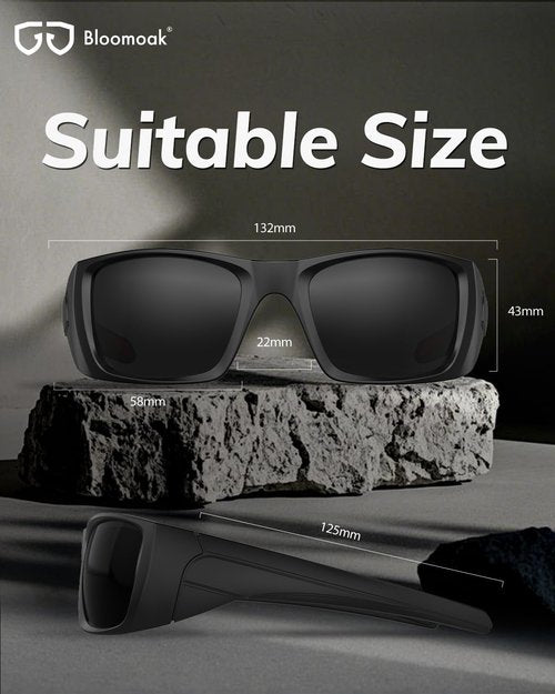 Bloomoak CAT 4 Super Dark Sunglasses | UV 400 | For Photophobia & Eye OPS & Light Sensitivity | Wraparound with Side Protection for Men & Women