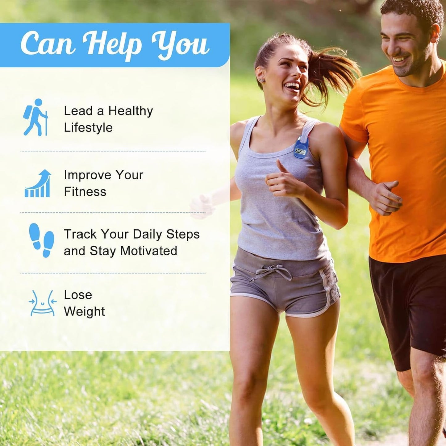 Simple Pedometer for Walking, Accurate Step Tracker with Carabiner, 3D Step Counter for Men Seniors