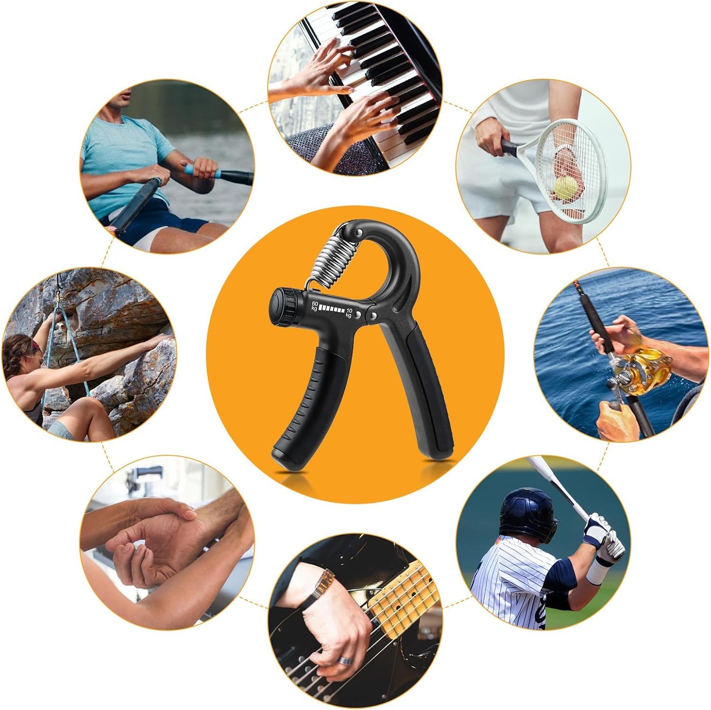 NIYIKOW Grip Strength Trainer - Adjustable Resistance Hand Grip Strengthener (22-132Lbs) for Musicians & Athletes