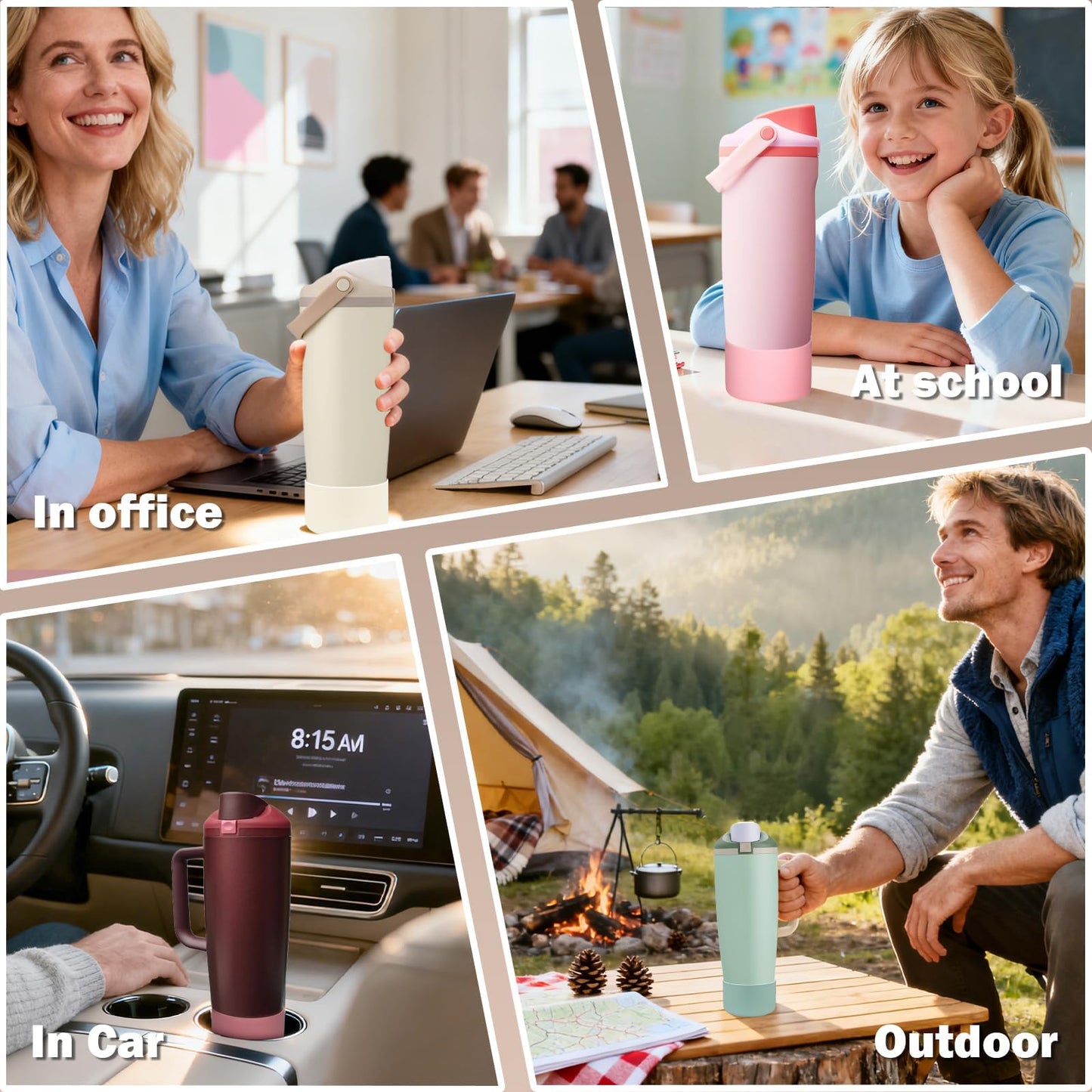 HEYSKAY 2PCS Silicone Boot Compatible with OWALA SWAY 30oz & 40oz and OWALA FreeSip Tumbler 40oz, Anti-Slip Bottom Boot Water Bottle Protective Sleeve(Mahogany X2)
