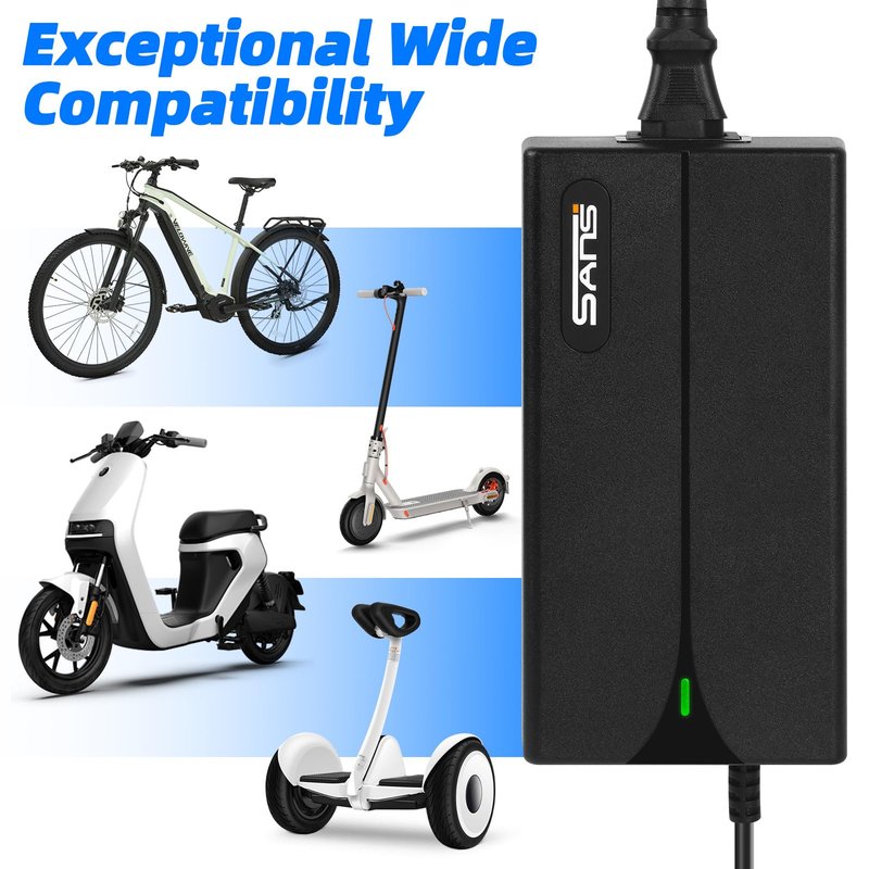 54.6V 2A Charger for 48V eBike Lithium Battery, UL& FCC Certified, Compatible with Lectric XP 1.0/2.0/3.0, Himiway Cruiser, Ride1Up Core-5, Multiple Security Protection 2.1mm DC Plug Power Adapter