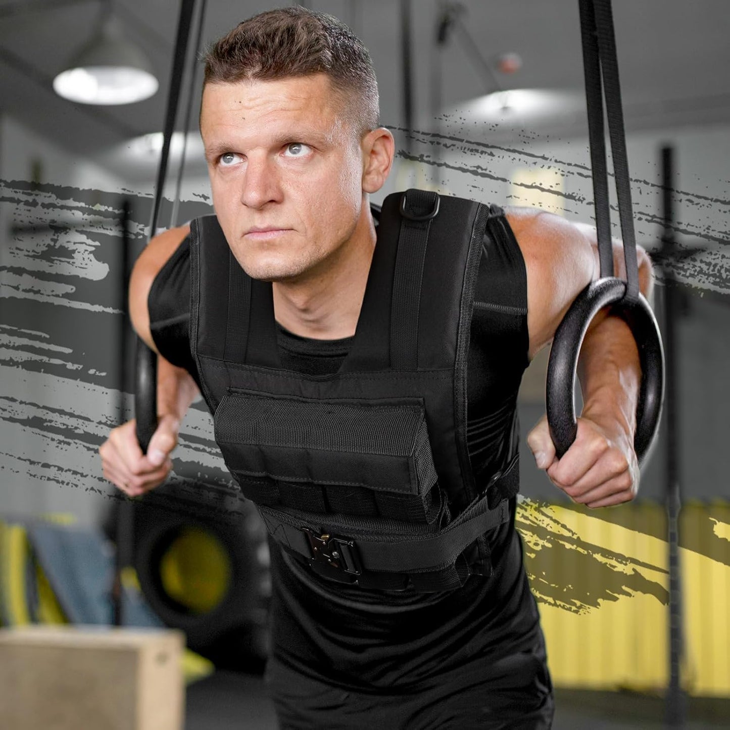 Skiennix Weighted Vest - Adjustable 26lbs to 45lbs | Heavy-Duty Workout Vest for Strength Training & Running