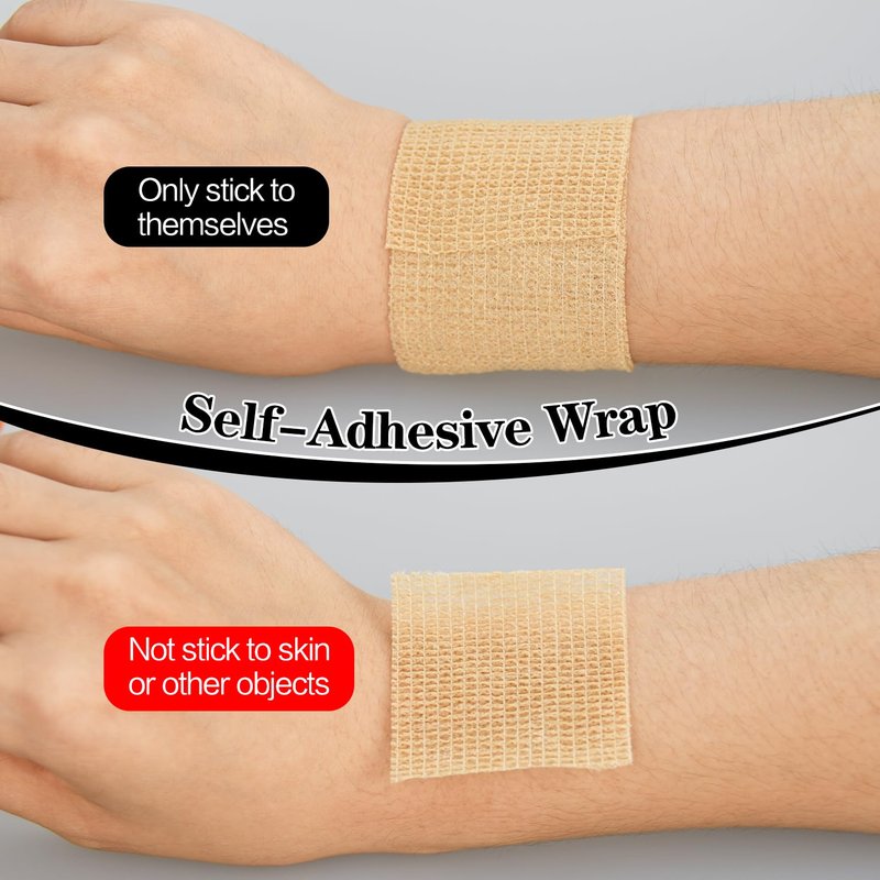 24pcs Self Adhesive Bandage Wraps, 3in 5 Yards 12 Colors, Vet Wrap for Sports, Wrist, Ankle and Swelling