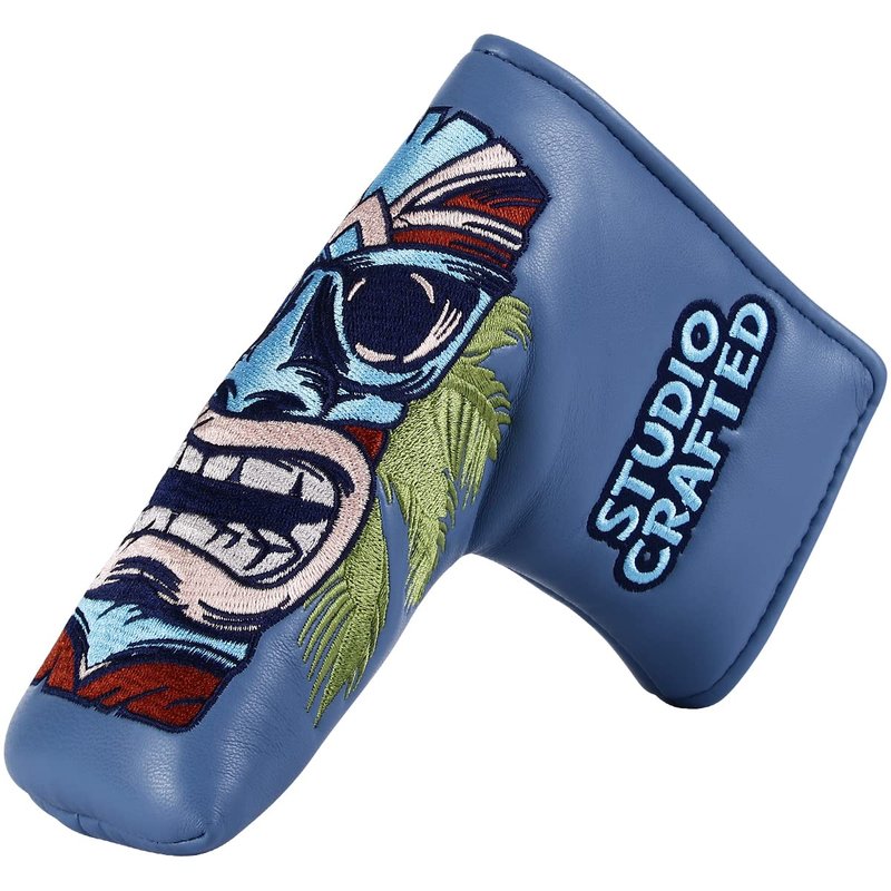Studio Crafted Hawaiian Tiki Golf Blade Putter Headcover Magnetic Closure