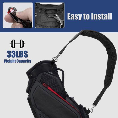 BAIRBRE Golf Bag Strap Replacement Golf Bag Shoulder Strap Adjustable Single Padded Shoulder Strap Waterproof Golf Bag Backpack Straps (Blue-Stars)