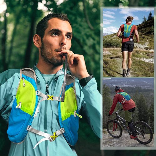 Hydration Pack Backpack, IX INOXTO Running Hydration Vest with 1.5L ( 50 oz) Water Bladder for Men Women, Lightweight Water Backpack for Hiking Cycling Climbing Camping (Light Blue)