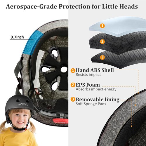 KAMUGO Kids Adjustable Helmet - Multi-Sport Safety for Ages 2-14 | Ideal for Cycling, Skating, and Scooters