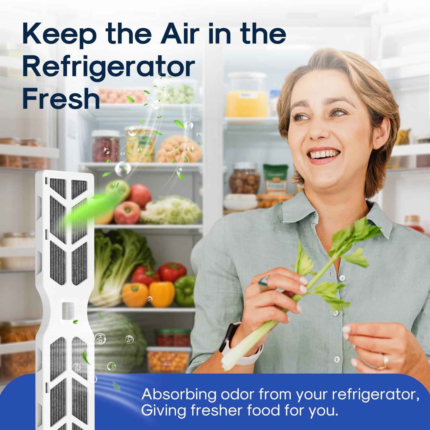 ICEPURE AF-2 Refrigerator Air Filter Replacement Cartridge Fit for Frigidaire RAF-2, FRGPAAF2, FRFS282LAF, FRFS2823AW, FRFS2823AS, GRMG2272BF, PRFS2883AF, 3PACK