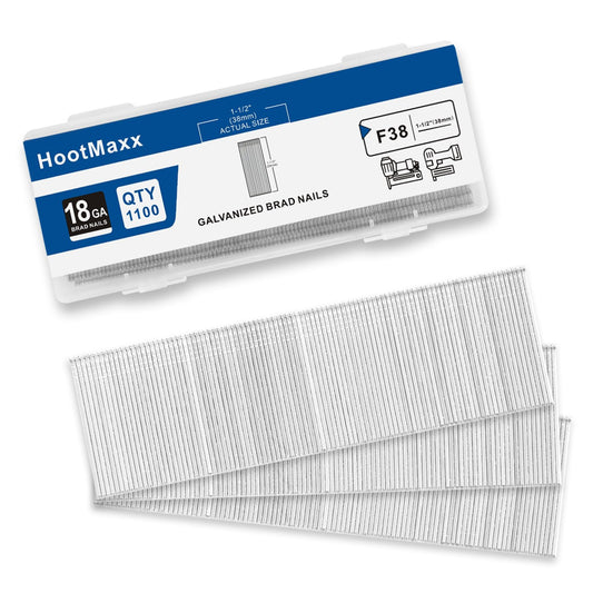 18 Gauge Brad Nails 1-1/2 inch,18 Ga Brad Nails, (1,100 Counts), Galvanized Nail Gun Nails for Pneumatic, Electric Brad Nailer Gun (1-1/2 inch)