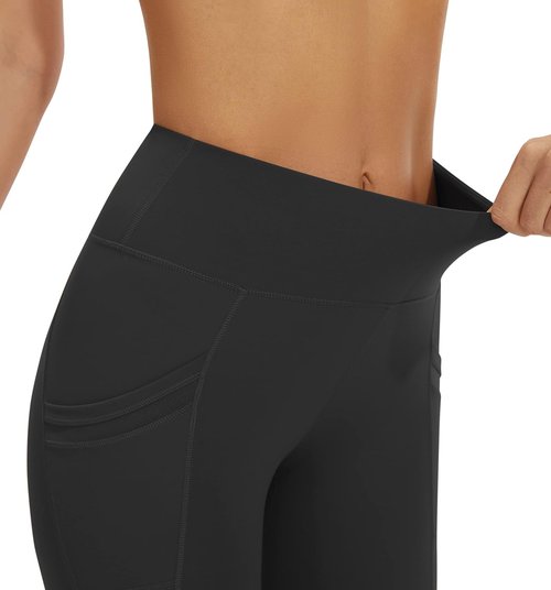AFITNE High Waist Mesh Yoga Leggings - Tummy Control, Squat-Proof with Side Pockets | Women's Fitness Wear