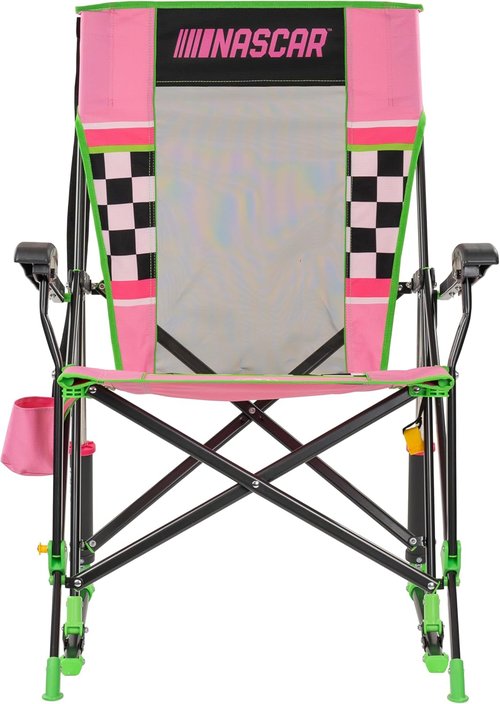GCI Outdoor Rocking Camping Chair - Portable Folding Design with Durable Armrests & Drink Holder, Pink