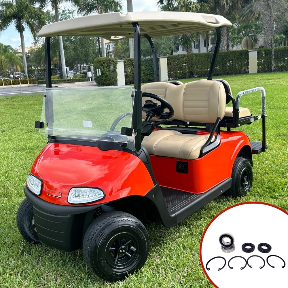 DEEG Golf Cart Rear Axle Bearing & Seal for EZGO Marathon, Medalist & TXT and RXV Electric Carts 1978 UP, Bearing Shaft Kit Replace OEM# 611931, 620343, 70181-G01,15112G1, 230-889, 82705-78