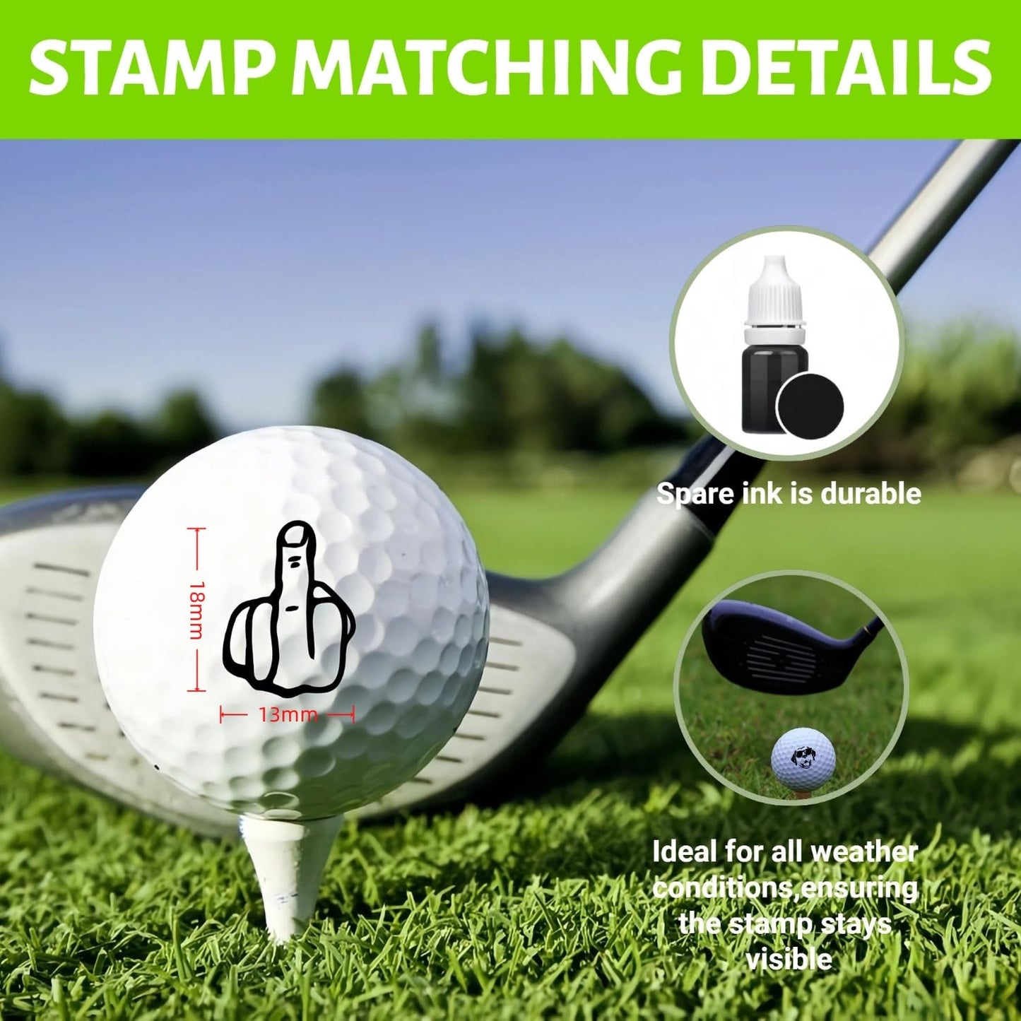 Jieyouhui 2 Pack Personalized Golf Ball Stamp Funny Golf Ball Stamps Reusable Golf Ball Marking Golf Ball Stamps Markers for Men and Women Golfers Golf Ball Stamps