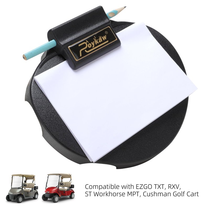 Roykaw Golf Cart Scorecard Holder, Steering Wheel Score Card Holder Compatible with EZGO TXT/RXV/Cushman/2Five/MPT/ST Models, Easy Installation, OEM# 607925