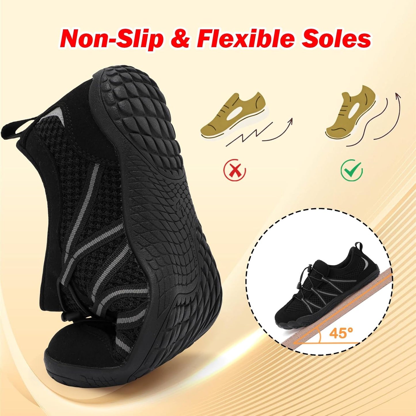 Spesoul Barefoot Shoes - Minimalist Slip-On Sneakers with Wide Toe Box | Lightweight & Breathable for Hiking & Running