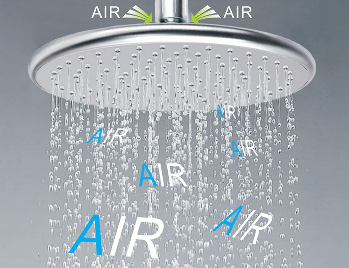 BOPai 9 Inch Rainfall Shower Head - Air In Take Water Saving Rain Showerhead, Chrome