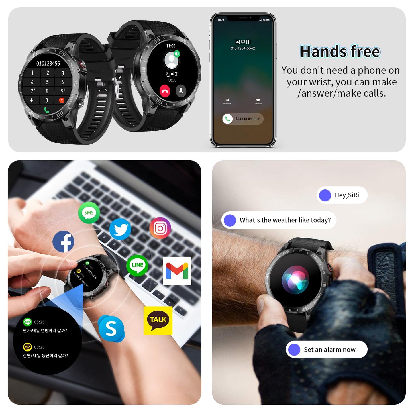 ZYVICXFJ Men's 1.85" Smartwatch with AI Voice | Waterproof Activity Tracker, Health Monitor, Multi-Sports Modes | Works with iPhone Android
