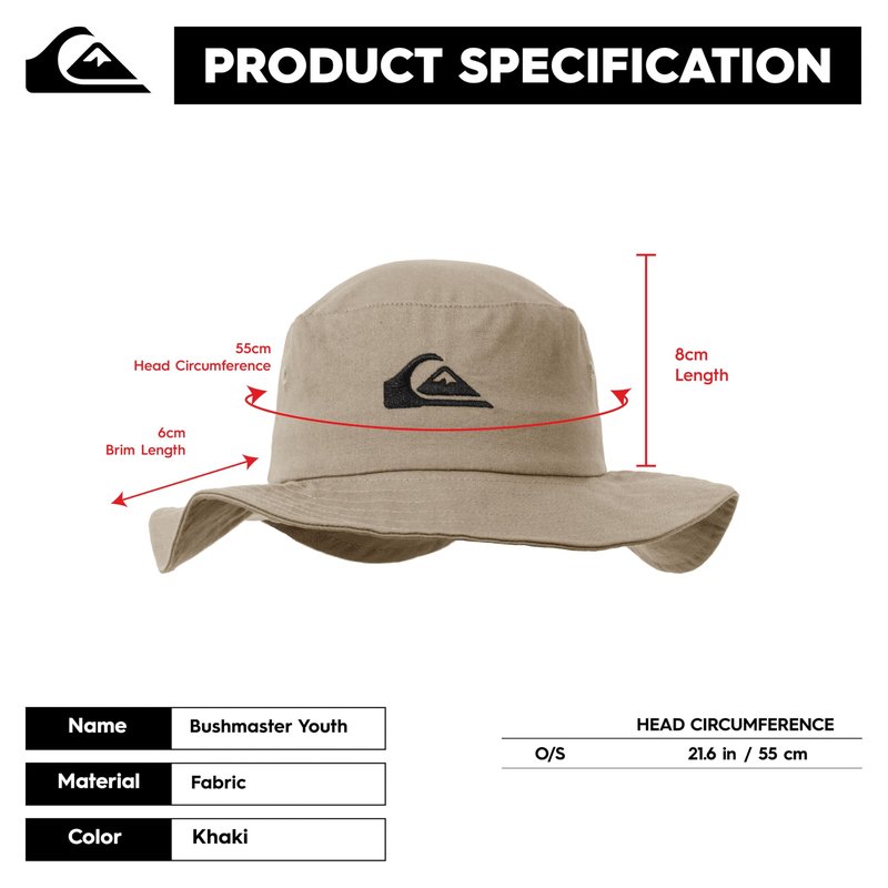 Quiksilver Boys Kid's Bushmaster Sun Protection Floppy Visor Bucket Hat - UV Shield, Summer Beach Cap, Outdoor Wide Brim, Adjustable Fit, Lightweight, Breathable, Camo, One Size