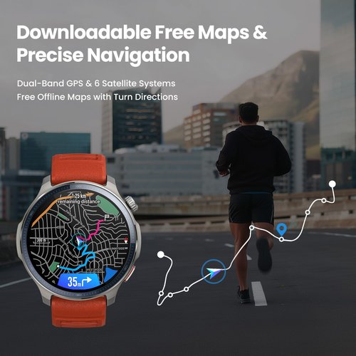 Amazfit Balance 2 Smart Watch - 47mm AMOLED Display, Dual Band GPS, 21-Day Battery Life | Heart Rate & Sleep Tracker