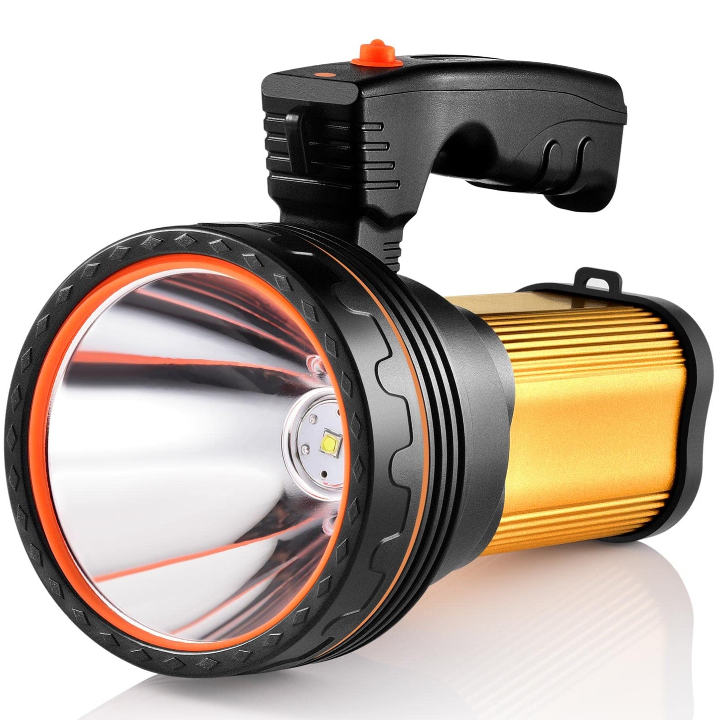 CSNDICE 100000LM High Lumens Rechargeable Spotlight Flashlight - 1600FT+ Long Beam Flashlight, IPX5 Waterproof Searchlight, 20H Standby, USB Power Bank, Shoulder Strap for Camping, Hiking, Emergency