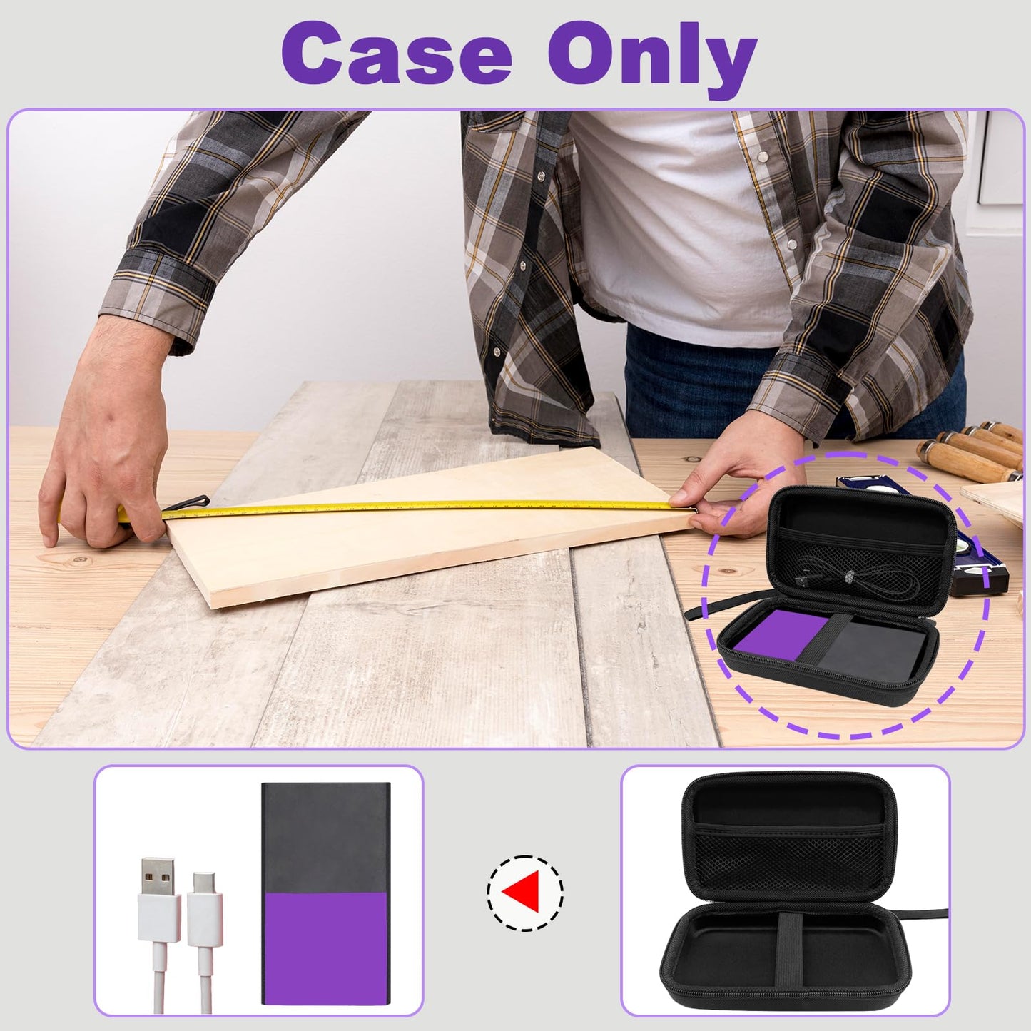 Case for The Walabot DIY 2/ 2m, Hard Carrying Case for Wall Scanner/Stud Finder– Protective Travel Storage Bag with Handle Strap & Mesh Pocket(Bag Only)