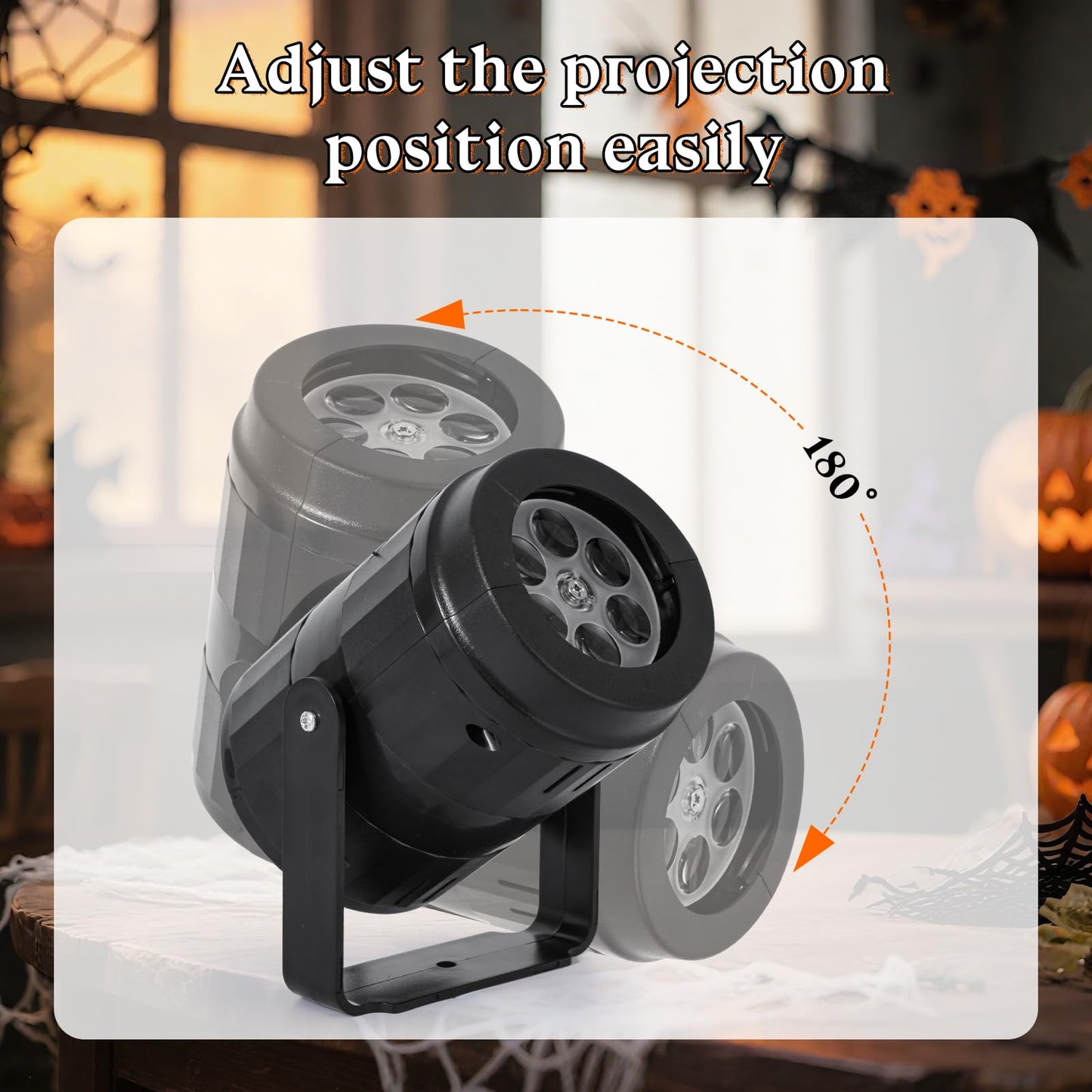 4 in 1 Grim Reaper Halloween Projector Lights Indoor Rotating LED Digital Ghost Projector Halloween Indoor Wall Party Home House Patio Garden Yard Halloween Lights Decorations