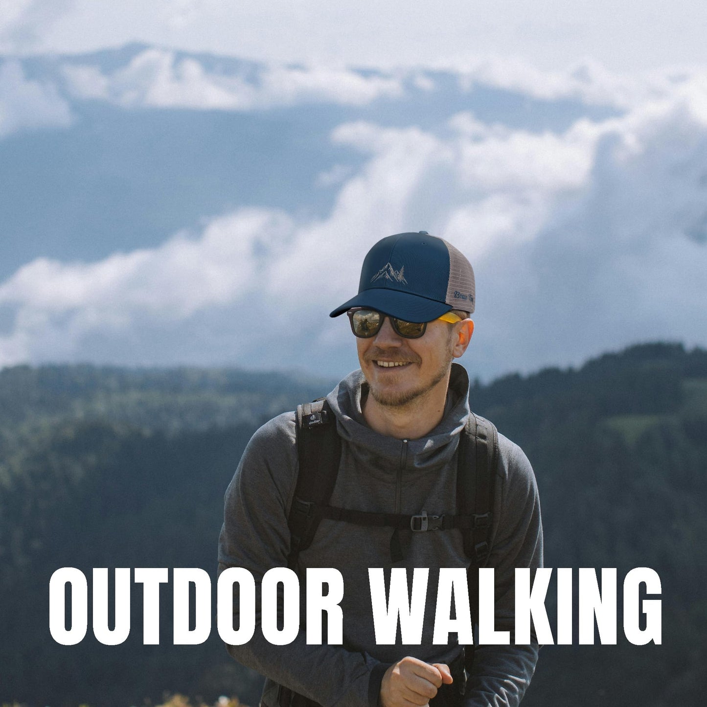 Mountain & Tree Outdoor Hat for Men Women, Large XL XXL Trucker Hats for Men Big Head Baseball Cap