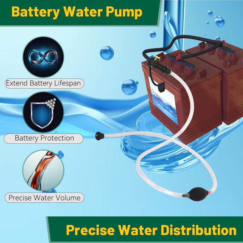Micacia Golf Cart Water Filler for Trojan HydroLink Watering System, Golf Cart Hand Water Pump Supply for Flow Rite Pro Fill Watering System, Squeeze Bulb Hand Pump for RV or Golf Cart