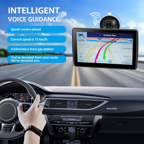 GPS Navigator by [Brand Name] - 7'' Touchscreen System with Free Lifetime Updates | North America Maps, Speed & Red Light Alerts