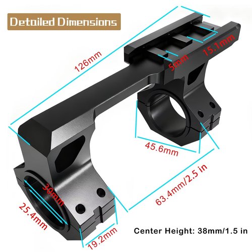 AGSHOOT Precision Super Lightweight Cantilever Picatinny Scope Mount, 30mm Tube with 1 Inch Adapter, 1.5" Center Height, 4.76oz