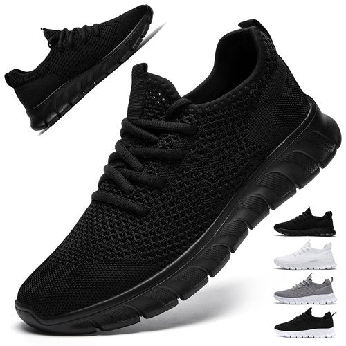 DaoLxi Running Shoes Women Tennis Sneakers Slip on Walking Black Gym Non Slip Work Workout Jogging Shoe Size 8