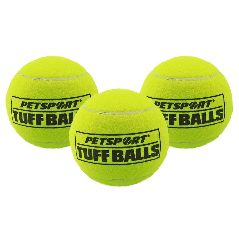 PetSport Tuff Ball - Medium Tennis Balls for Dogs, Great for Boredom & Aggressive Chewers, Dog Toy, Medium Tennis Balls for All Dogs, Certified Non-Toxic, Won't Wear Down Teeth - 2.5" (3 Pack)