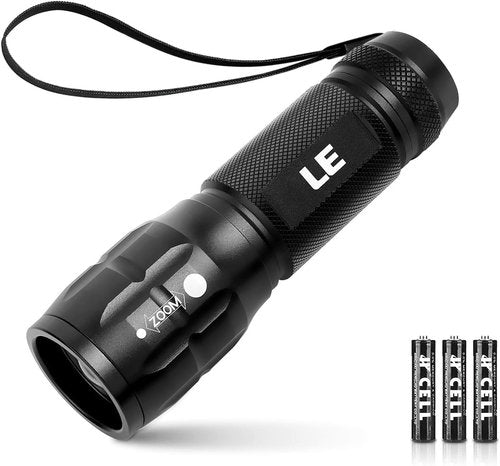 Lighting EVER LED Flashlight - High Lumens, Waterproof & Adjustable Focus | Tactical Camping Light with AAA Batteries