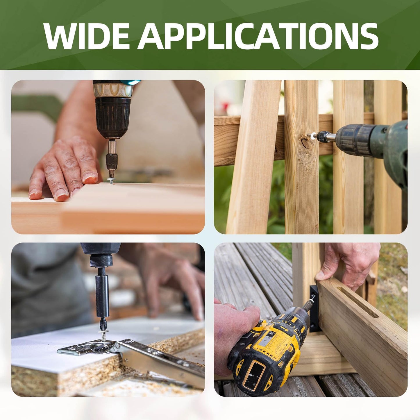 #8 x 1 (100 PCS) White Head Fast Self Tapping Sheet Metal Screws, Modified Truss Head Self Drilling Screw, Full Thread, Screwdriver Bit Included