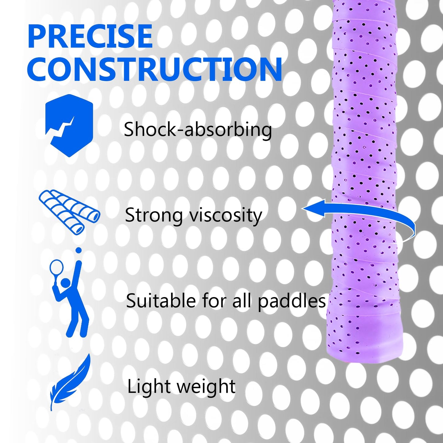 Ymapinc 6 Pcs Professional Grip Tape Anti Slip Perforated Absorbent Tennis Pickleball Overgrip Badminton Overgrip Breathable, Quick Dry
