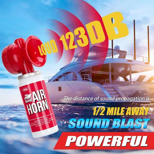 Fingig Air Horn - Loud Mini Safety Horn for Sports Events | 1.4oz Compressed Air - Red