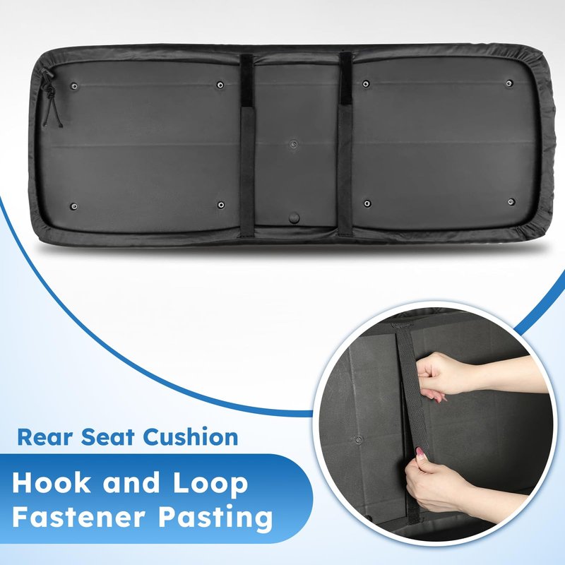 CHENGWEI Golf Cart Seat Covers for EZGO TXT 1994-2013 Front Standard Seat Cushion,Vinyl Leather Golf EZGO TXT Seat Covers Replacement Front Seat Cover Retractable Buckle No Stapler Needed(Black)