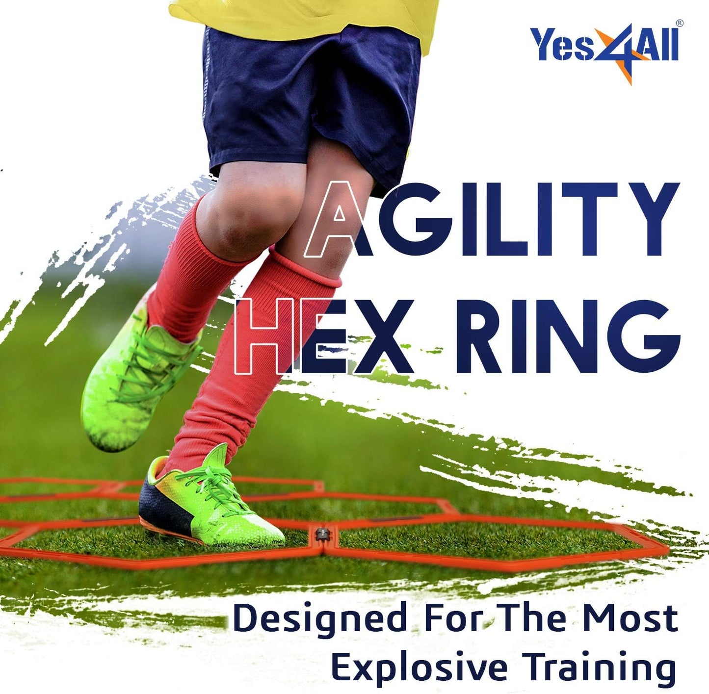 Yes4All Hex Agility Rings - Speed Training Hurdles with Carrying Bag for Enhanced Footwork Skills