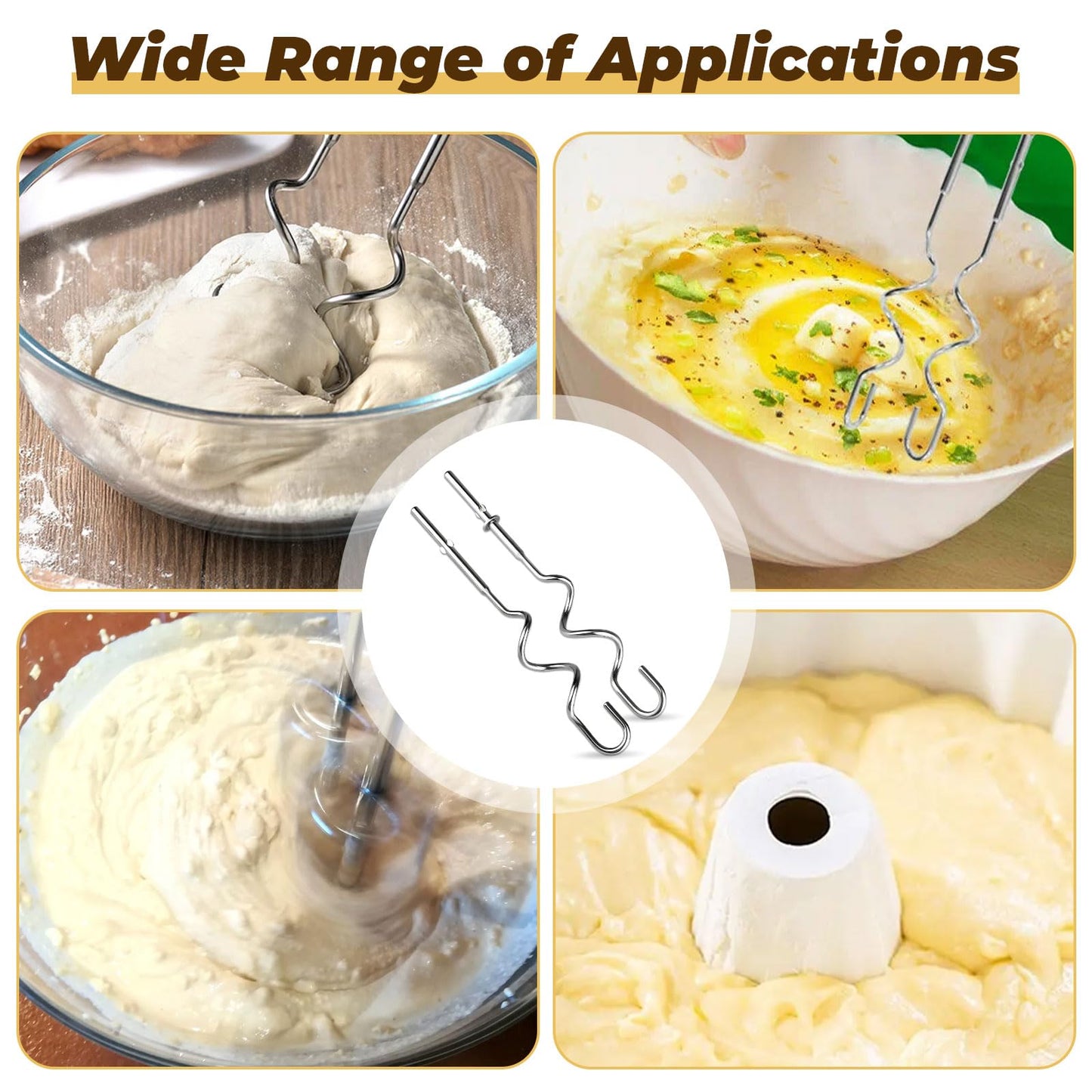 XSKDOUGHHK Dough Hook Fits for Ninja Mixer, Power Mixer System (CI100 Series) for Ninja Blender Accessories, Stainless Steel Foodi Accessories