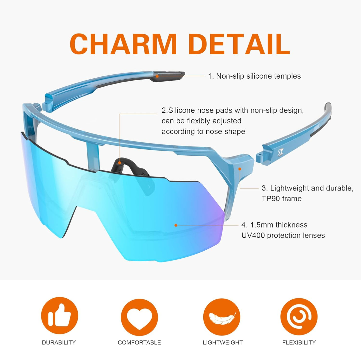 Suoso Cycling Sports Sunglasses - UV400 Protection for Men | Perfect for Biking, Running, and Baseball