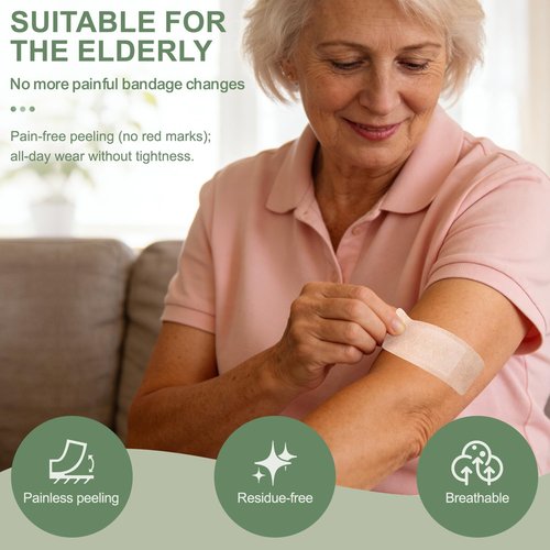 Hysimedy Silicone Adhesive Bandages - Large 2"x4" | Hypoallergenic, Flexible, Latex-Free for Sensitive Skin - 20 Count
