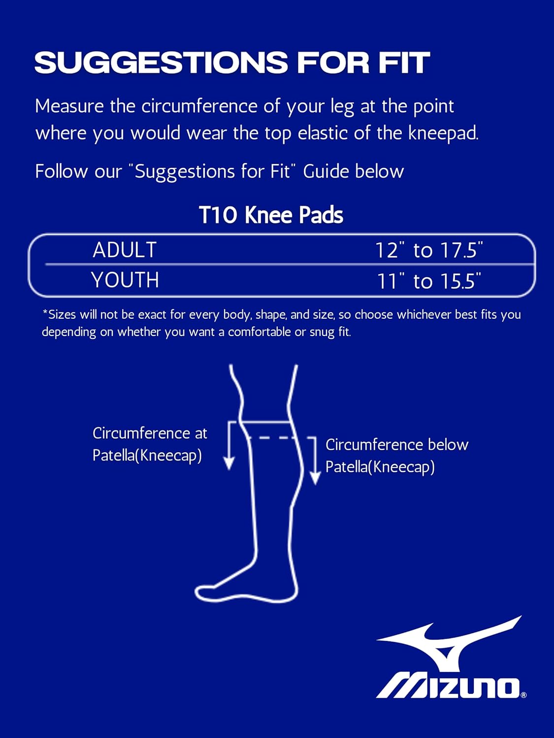 Mizuno T10 Plus Kneepad - Adult Volleyball Knee Protection | Black | One Size