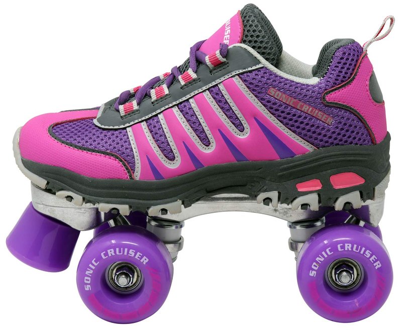 Lenexa Sonic Cruiser 2.0 Unisex Roller Skates | Comfortable Fit Sneaker Style Quad Skates for Indoor/Outdoor Use | Pink/Purple (Ladies 8 - Mens 7)