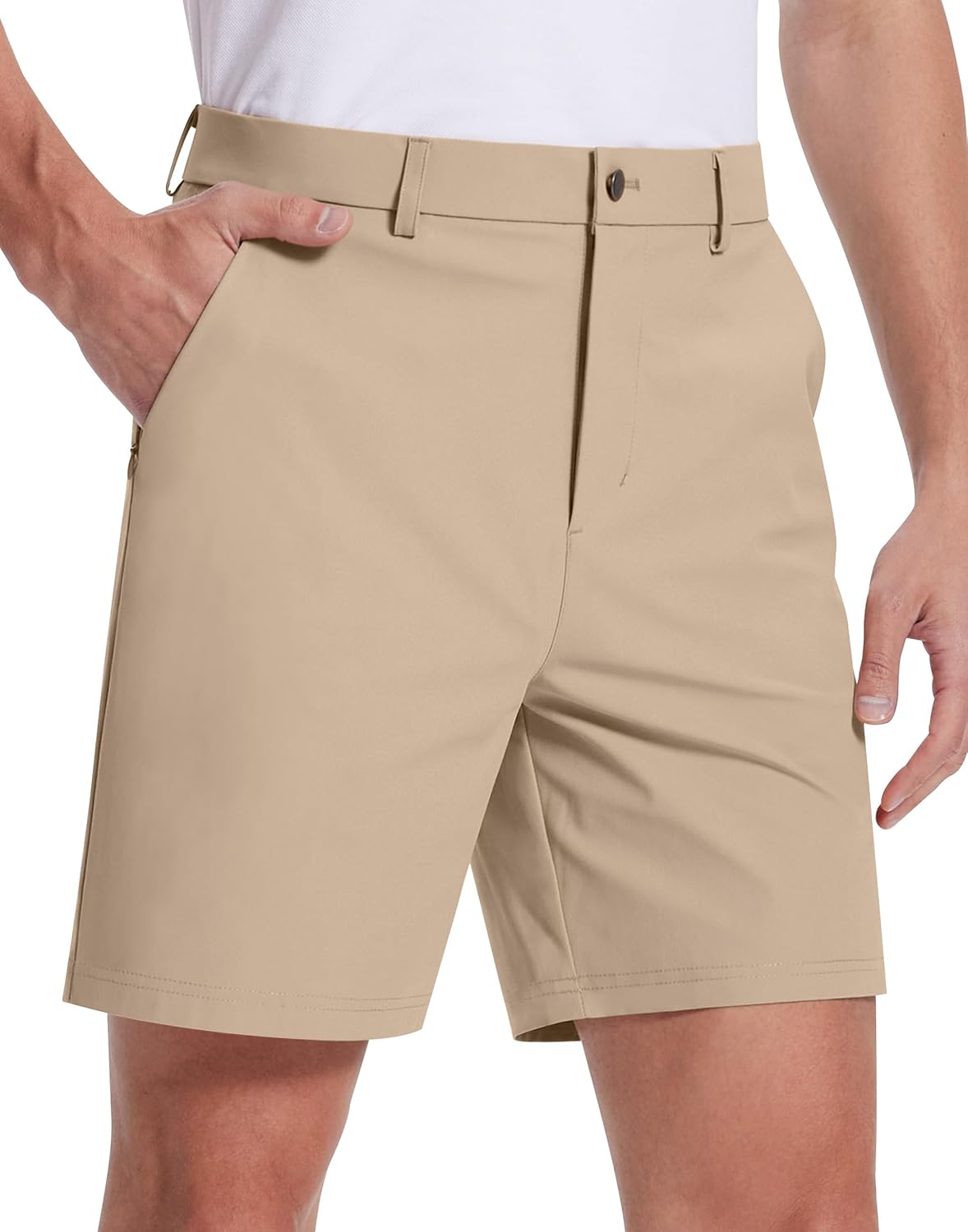 SERAMY Men's Golf Dress Shorts - 7-Inch Inseam, Quick-Dry, Lightweight, 5 Pockets, Flat Front