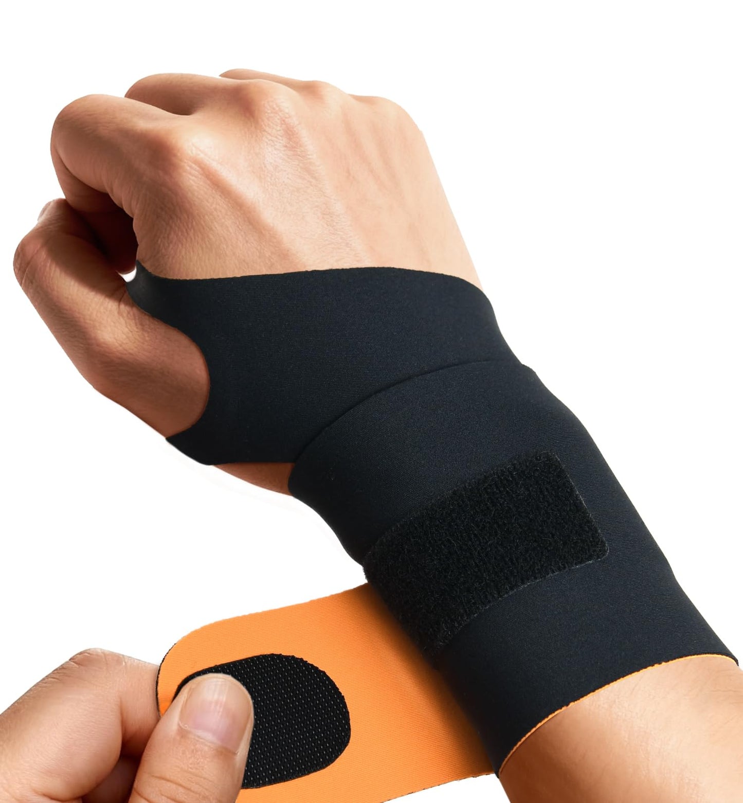 HiRui Ultra-Thin Elastic Wrist Brace Wrist Wraps, Compression Wrist Straps Support for Carpal Tunnel Arthritis Tendonitis Sprains Pain Relief Workout, Soft & Comfortable (Black (Pack of 2))