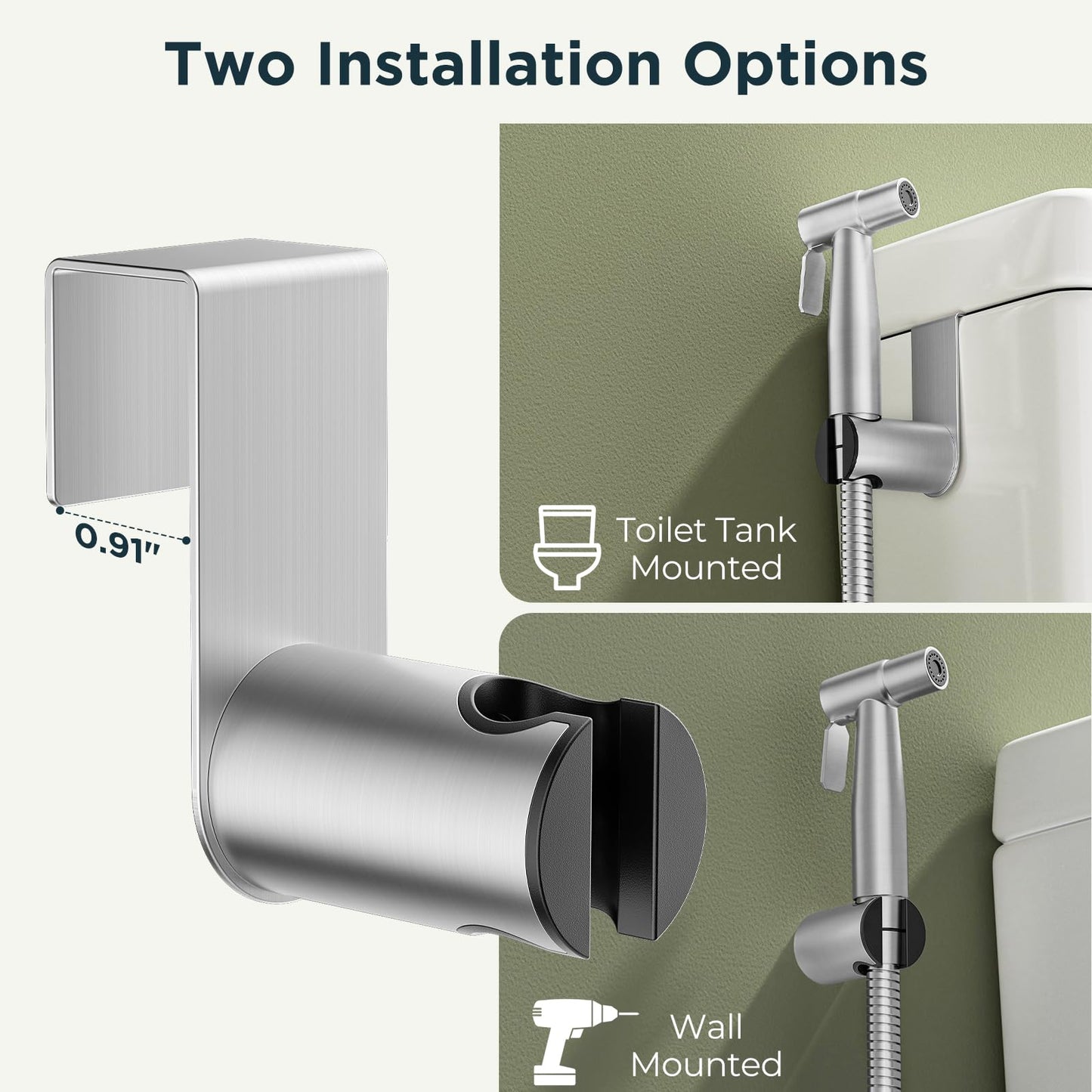 Handheld Bidet Sprayer for Toilet, Stainless Steel Jet Spray Kit Adjustable Pressure, Leak-Proof Jet Spray, Feminine Wash & Muslim Shower, Wall/Toilet Mount