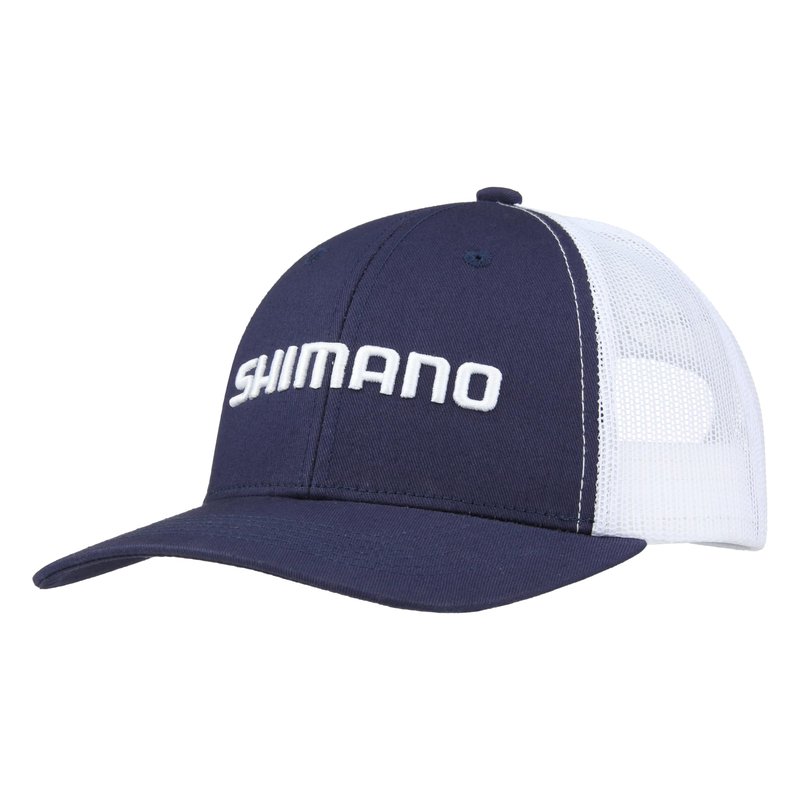 SHIMANO Logo Trucker Cap Color - Blue Size - One Size Fits Most (AHATLGBL) Fishing