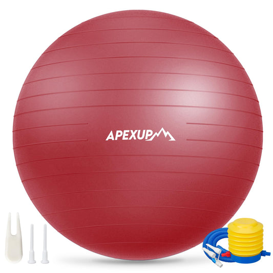 APEXUP Yoga Ball, 660 lbs Anti-Burst Exercise Ball with Pump, 5 Sizes