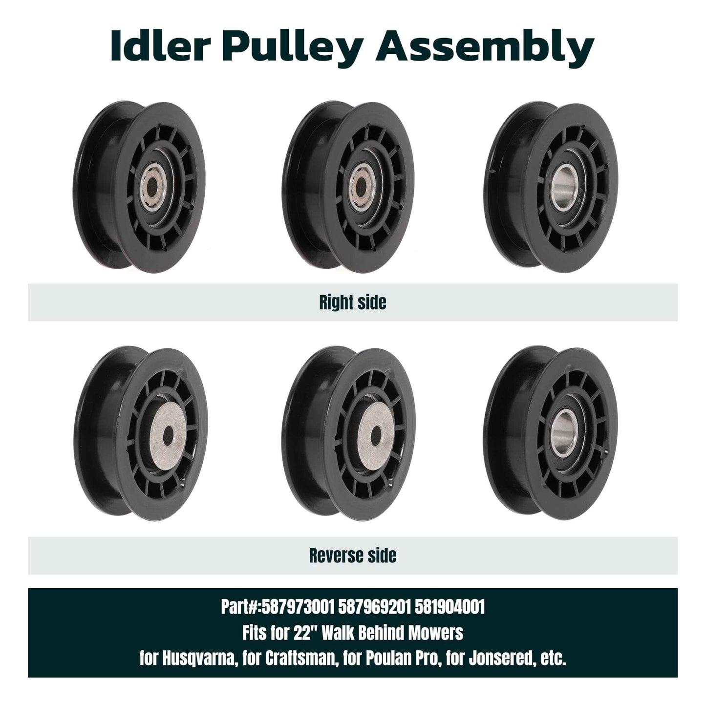 unrulysoul Idler Pulley Belt Repair Kit Replaces 587973001 587969201 580364609, fits for Husqvarna LC221A LC221AH Walk-Behind Lawn Mowers, for Husqvarna 22" AWD HU675AWD HU725AWD Mowers