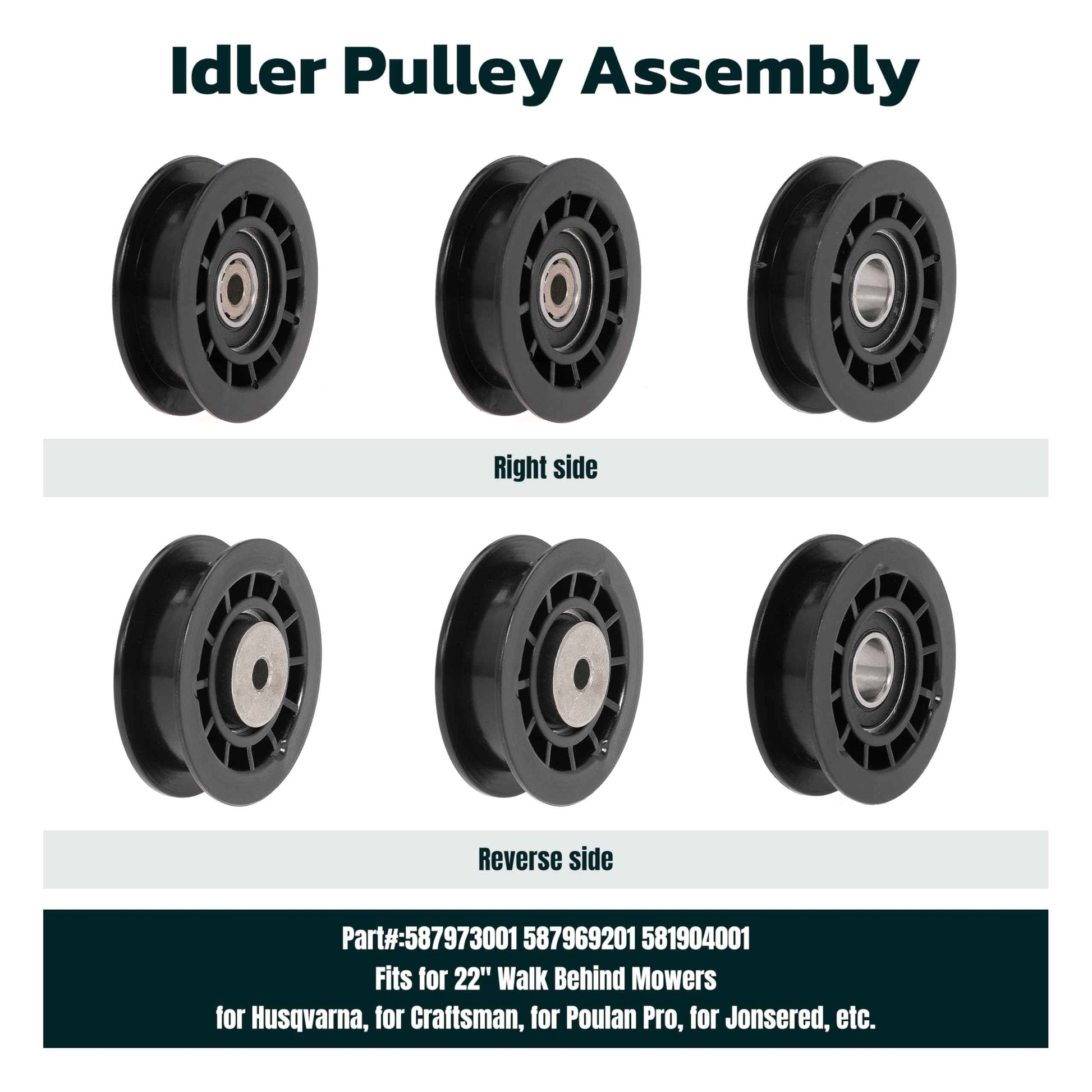 unrulysoul Idler Pulley Belt Repair Kit Replaces 587973001 587969201 580364609, fits for Husqvarna LC221A LC221AH Walk-Behind Lawn Mowers, for Husqvarna 22" AWD HU675AWD HU725AWD Mowers